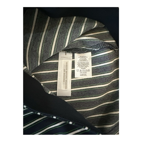 Ann Taylor Striped Flounce Skirt Size M | Deep Navy - White and Green Stripes - Picture 5 of 11